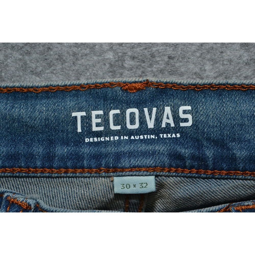 Tecovas Men 32x31 Premium Relaxed Jeans Blue Wash Straight Leg Denim (Tag 30x32) - Picture 5 of 16